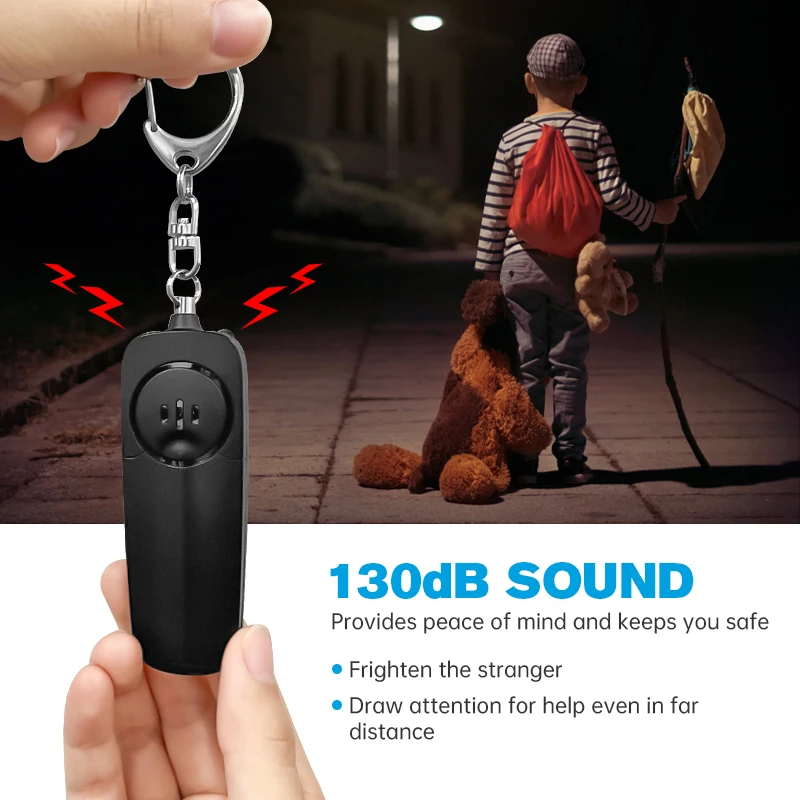 Awapow 130dB Self Defense Alarm Personal Defense Siren Keychain Loud Alert Anti-attack Security for Women Kids Safety Supplies