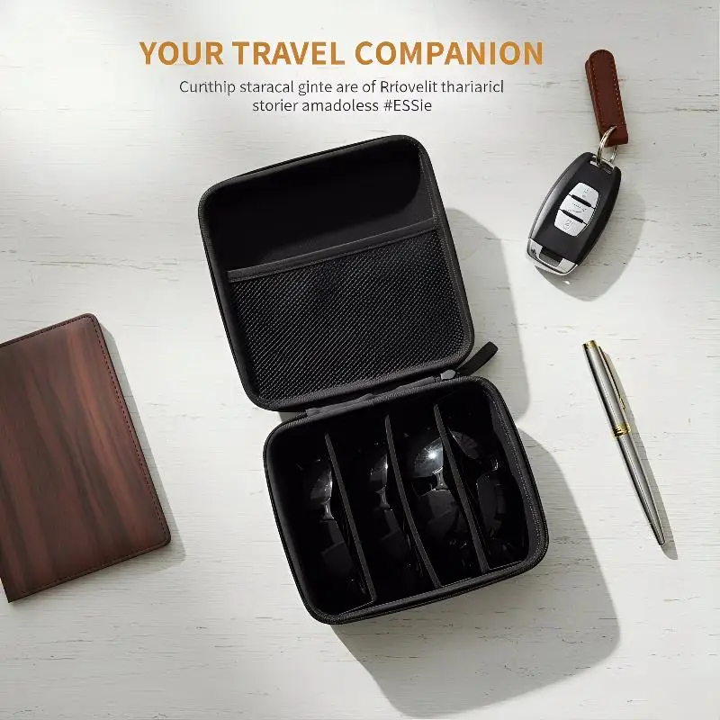 Travel Multi Slot Sunglasses Case 4 5 6 7 8 Organizer Box Adjustable for Home Vehicle and Travel