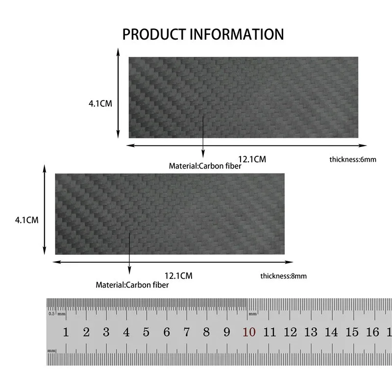 1PC 4 Size Full 3K Carbon Fiber Plate Matte Twill DIY Carbon Fiber Knife Handle Patch DIY Handle Hand-made Replacement Patch