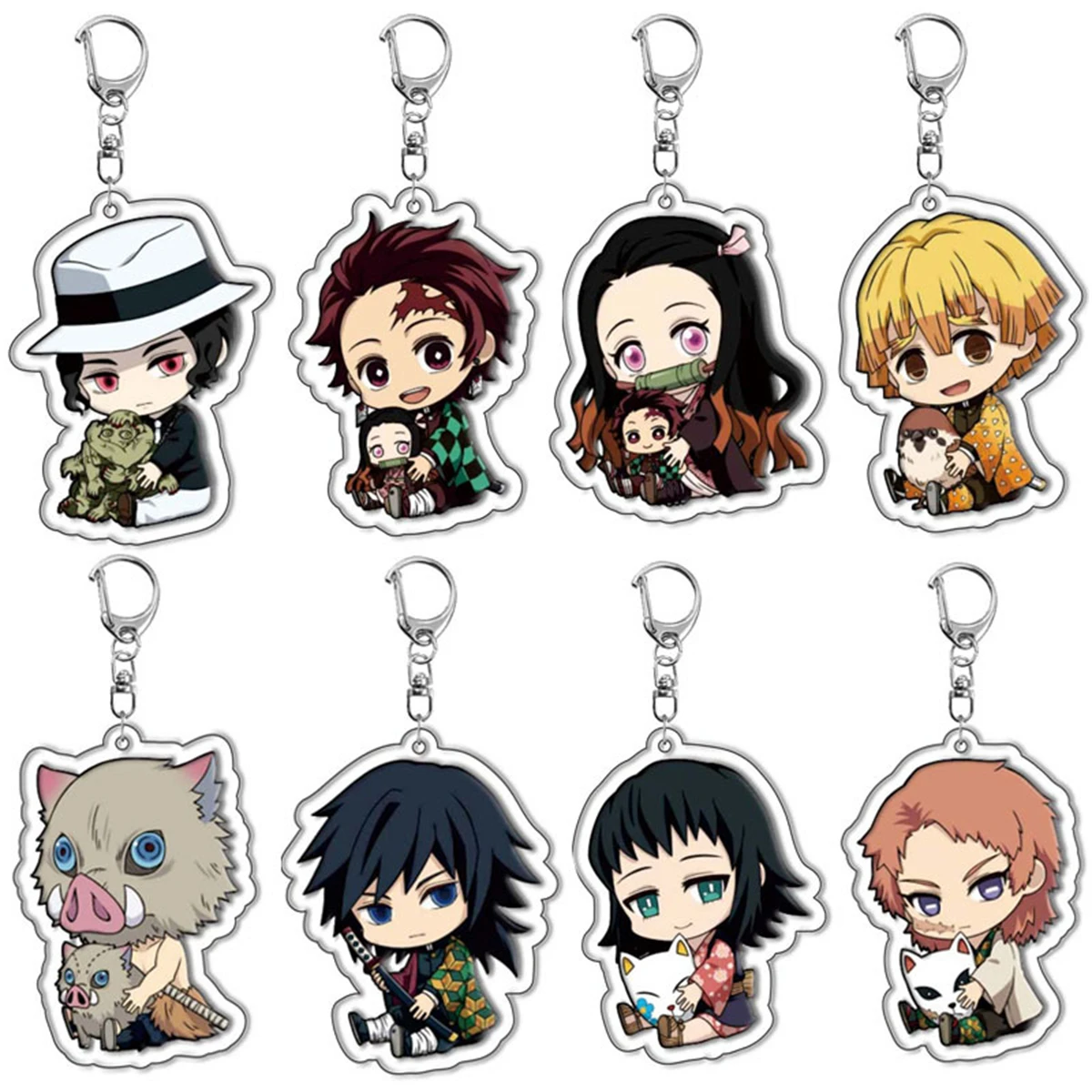 Anime GOODS Acrylic Keychain cute y2k Demon Slayer keychain for bag keys car key bag backpack collection display accessories