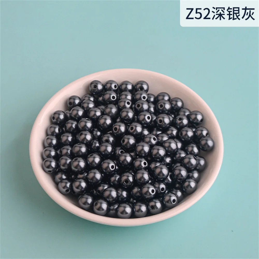 3mm-12mm Mix size  Pure White/Pearl wtraight holes round imitation plastic pearl beads for needlework & Jewelry Making