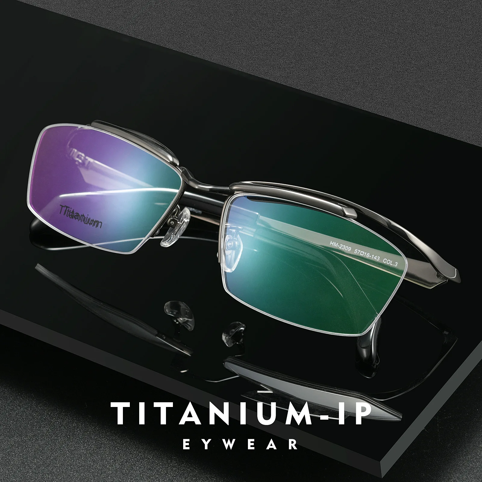 ELECCION Pure Titanium Glasses Frame Men New Brand Design Semi-Rimless Square Eyeglasses Half-Rim Ultralight Japanese Eyewear