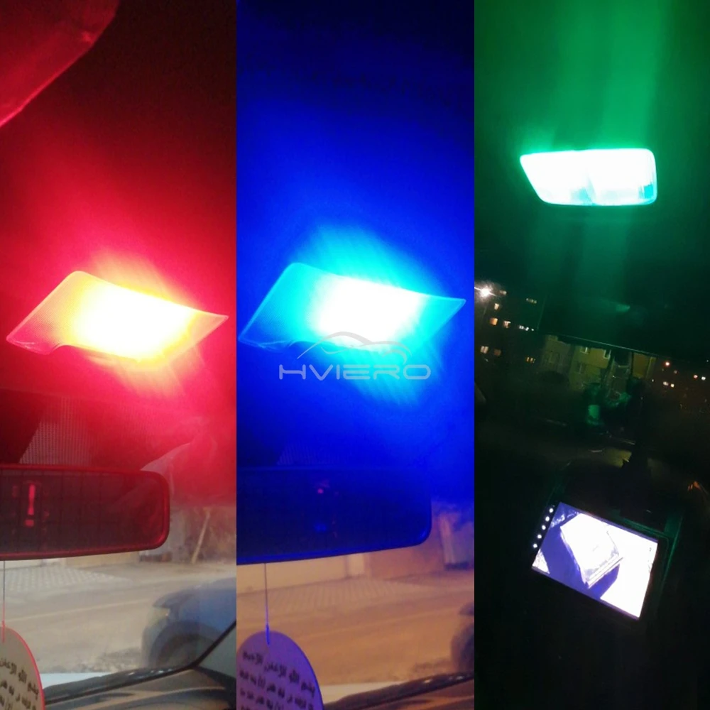 2 pièces T10 LED RGB intérieur 12V 5050 SMD lampe de coffre décorative télécommande multicolore panneau de voiture tableau de bord dôme éclairage de lecture