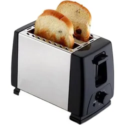 750W Electric 2-Slice Toaster Machine with Removable Crumb Tray, 6-Shade Toast Setting, Compact for Toasting Puff Pastry Waffles