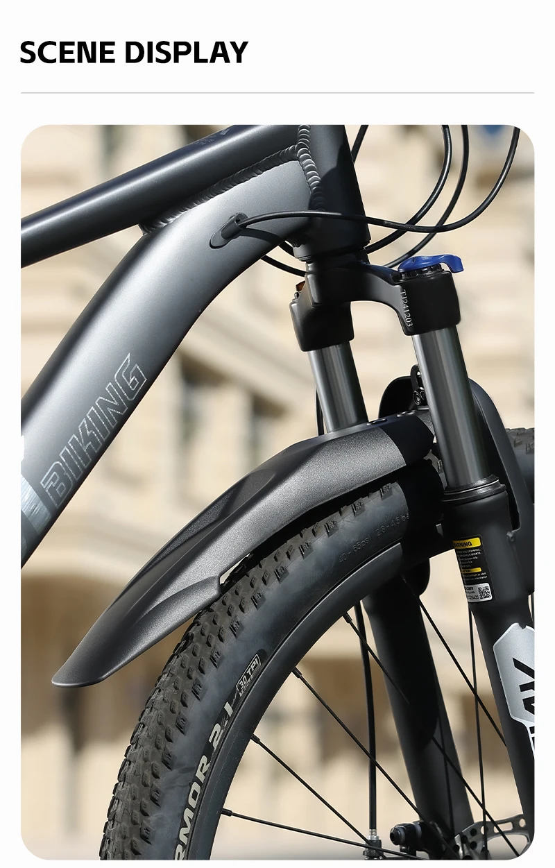 WEST BIKING 20/22/24 Zoll MTB Fahrrad-Schutzblech-Set PP Hochfeste Vorder- und Hinterradschutzbleche Wasserdicht Spritzwassergeschützt Fahrradzubehör – Detail 11