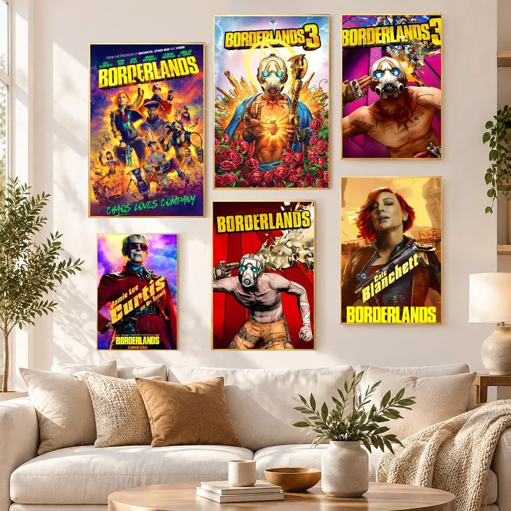 Game Shooter Action RPG Borderlands Poster HD Waterproof PP Self Adhesive Aesthetic Bedroom Dorm Gaming Room Home Decor Gift