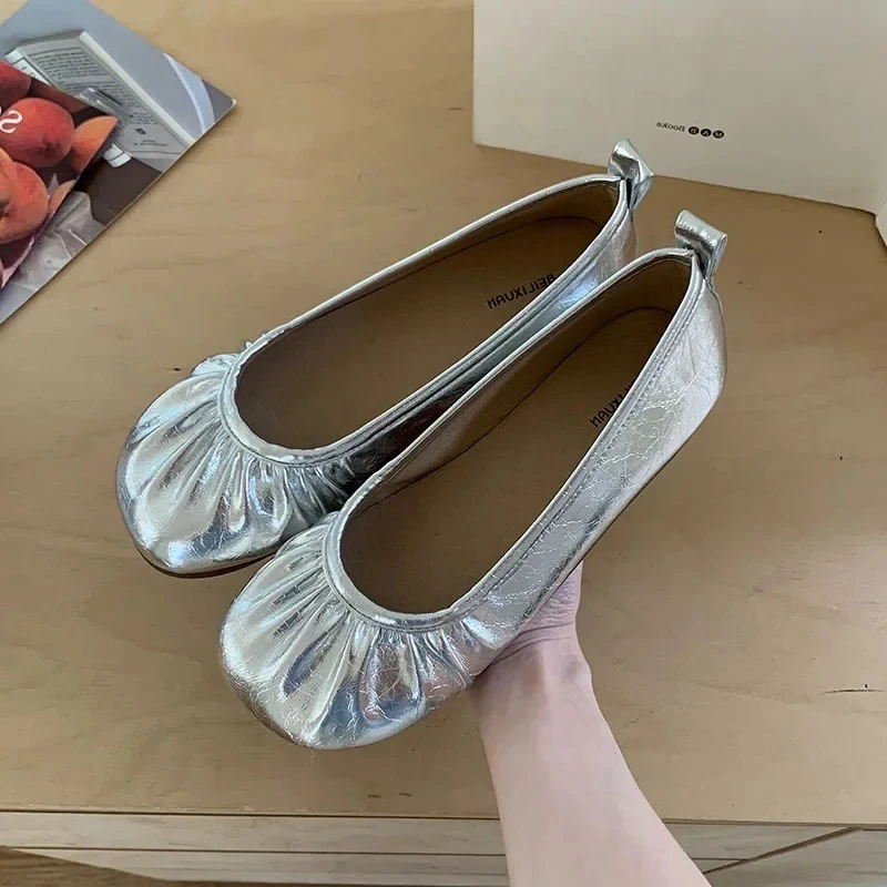 

Модные балетки, женская повседневная обувь с круглым носком, удобная легкая обувь на мягкой подошве, женские элегантные модельные туфли, женские туфли