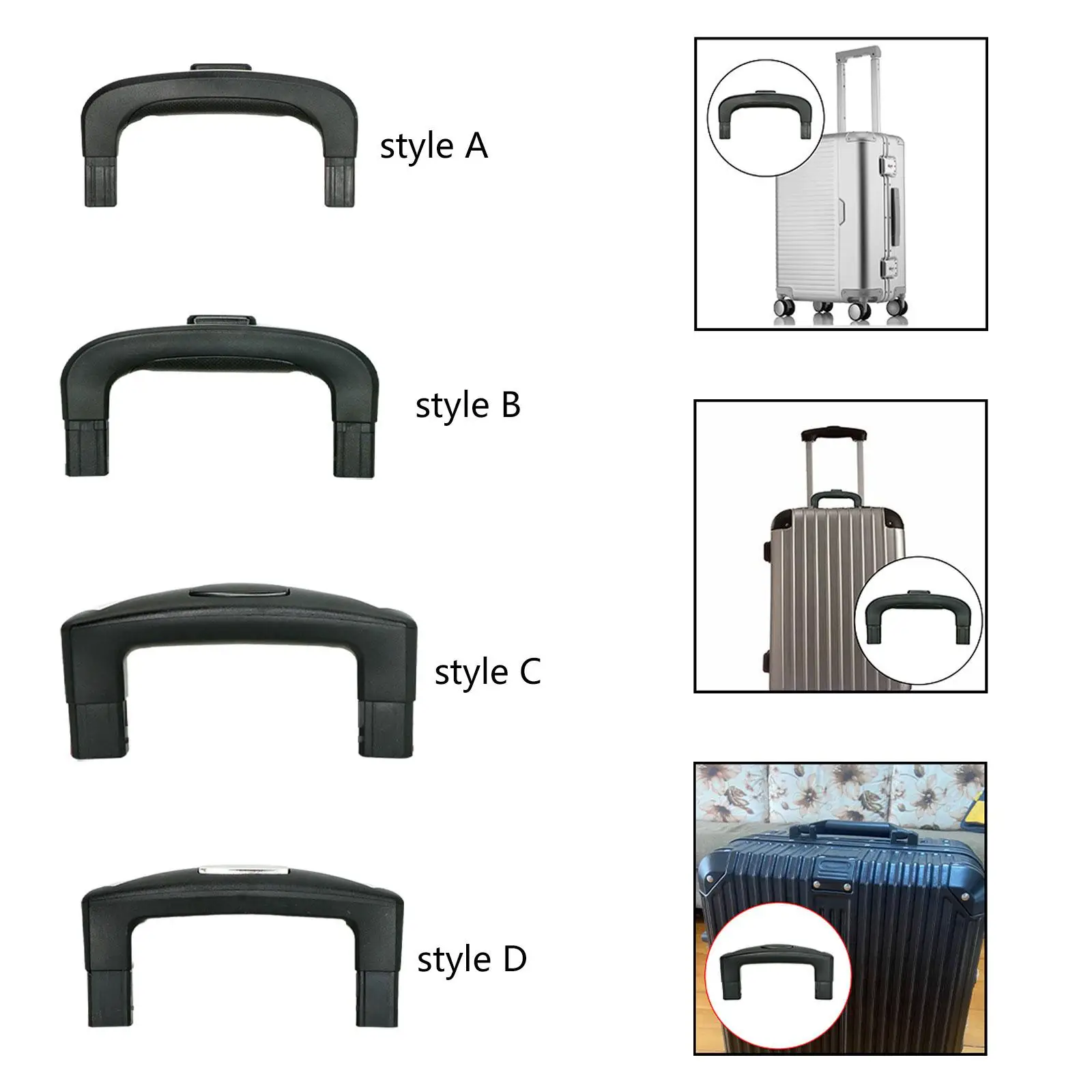 مقبض سحب الأمتعة المتين مادة البولي بروبيلين يستبدل مباشرة قدرة تحمل قوية لأجزاء حقيبة حمل الحقائب #3