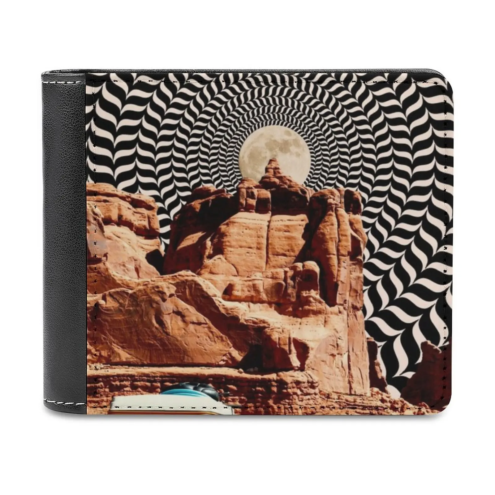 Dalmatian White Grey Spots Men's wallet leather purse holder credit card short wallet Dalmatian White Grey Spots Dogs Cute