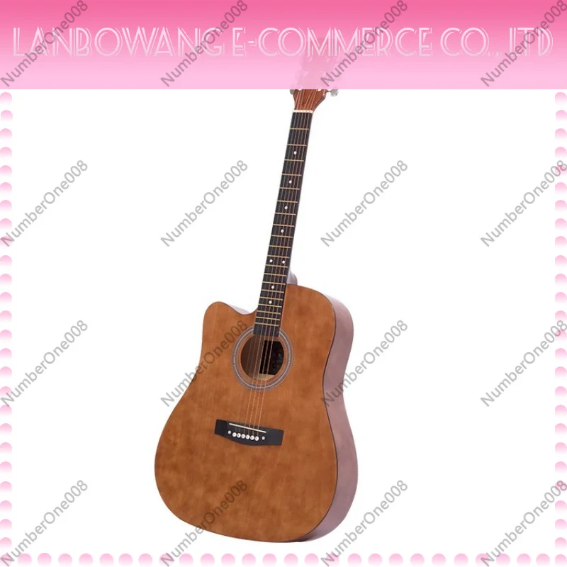 41 Inch Acoustic Guitar Basswood Cutaway Gloss Solid Top Beginner Practice Musical Instrument Gift