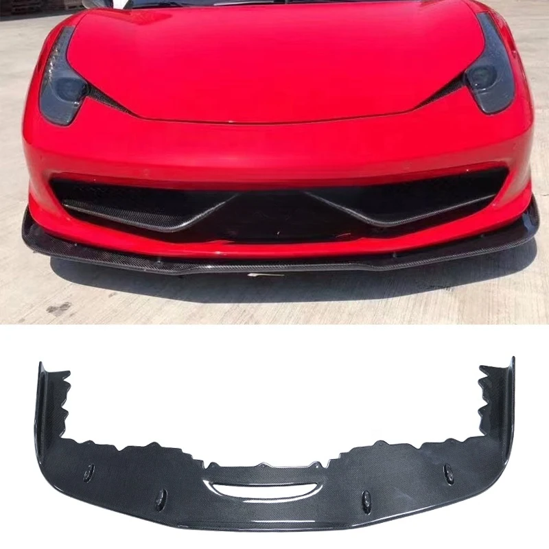 

High Quality Carbon Fiber V-style Front Bumper Edge Rear Diffuser Side Skirts for the 11-16 458 Body Kit