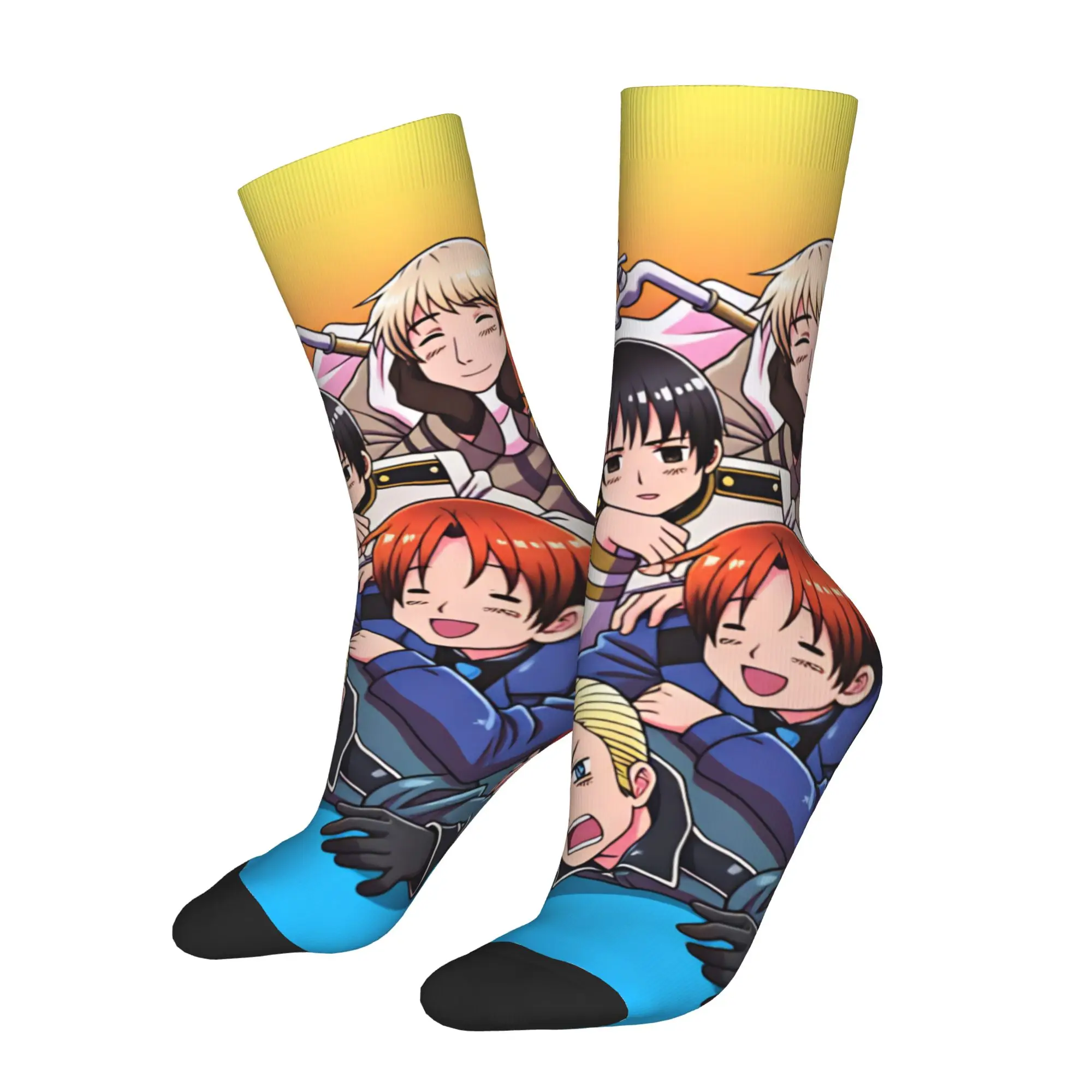 H-Hetalia A-Axis P-Powers Anime Men's Crew Socks Unisex Kawaii  Spring Summer Autumn Winter Dress Socks
