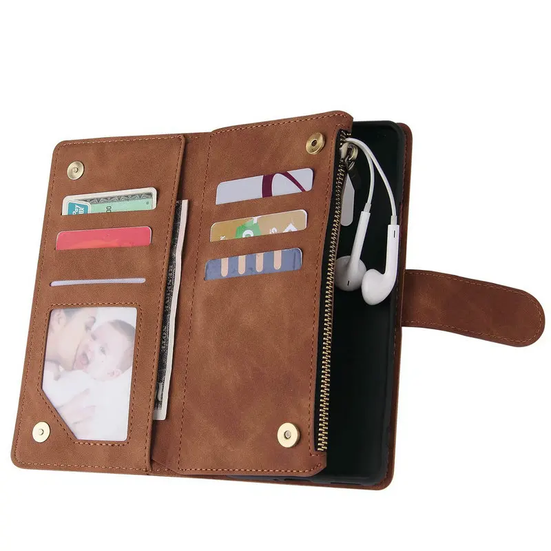 For Samsung Galaxy S22 M21 Folio Zipper Leather Case Flip Wallet Card Holder Bag For Samsung A32 A51 A71 A12 A52 A72 S21 Cover