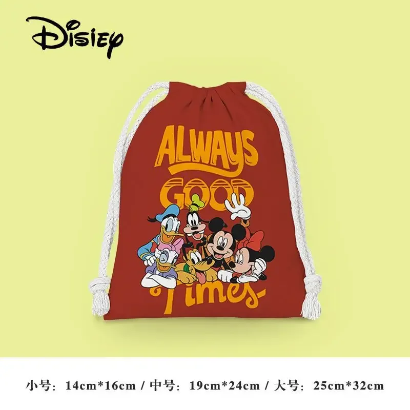 حقيبة تخزين محمولة عصرية لطيفة من ديزني ميكي للطلاب والطالبات مع أربطة برباط لمستلزمات الاستحمام