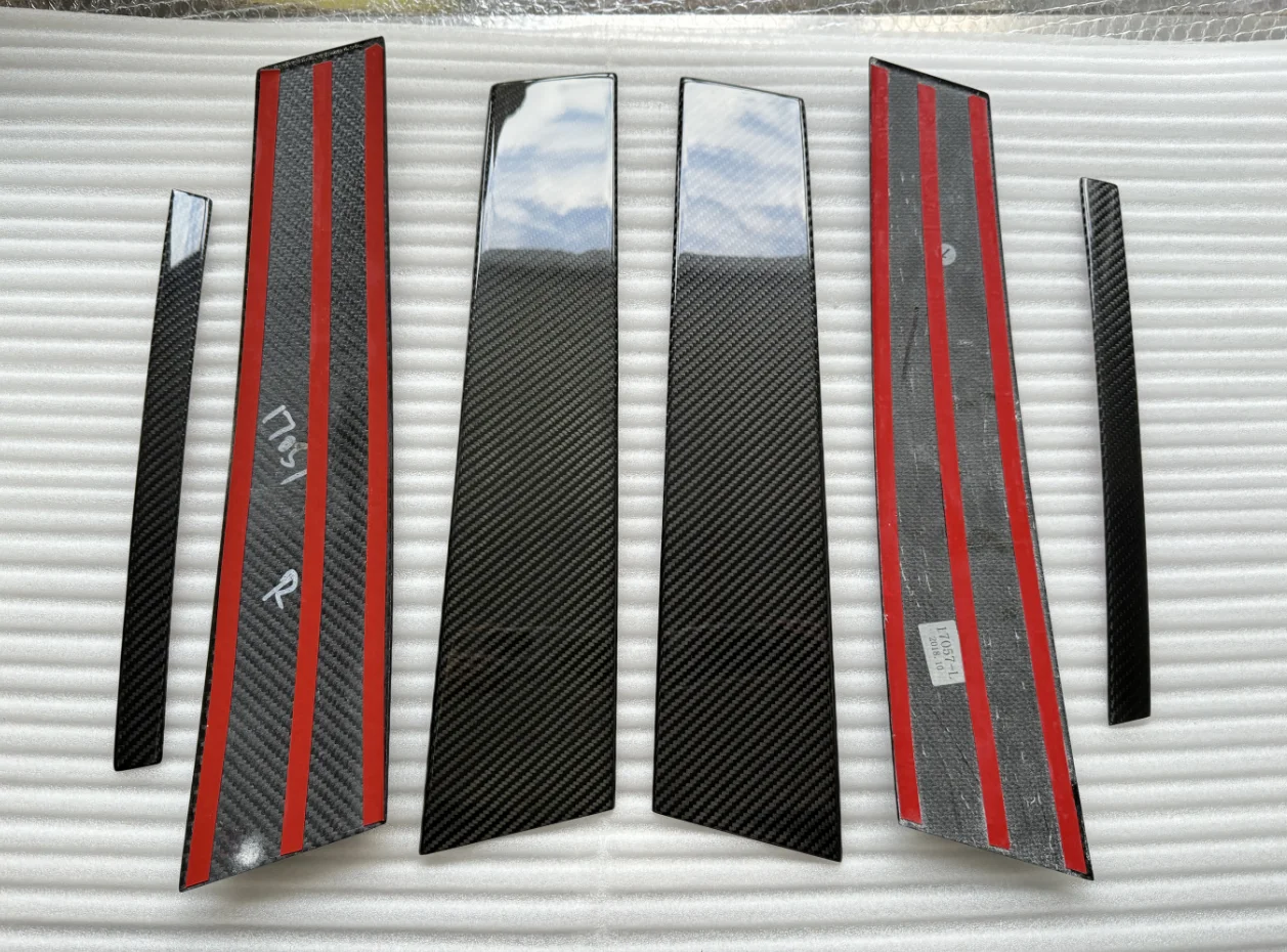 For Alfa Romeo Giulia 2017-2020 Dry Carbon Fiber Door Pillar Panel Trim Car Accessories Exterior Decorative Sticker 6 Pcs/Set