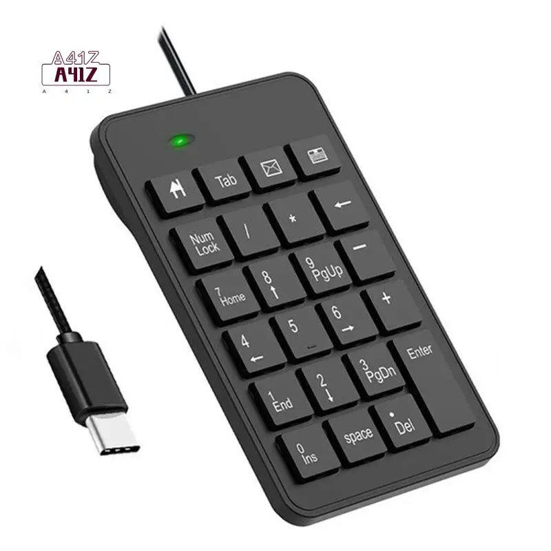 A41Z-23 Keys Mini Numeric Type-C Wired Keyboard Mini Digital Numpad For Laptop Notebook Tablets Universal