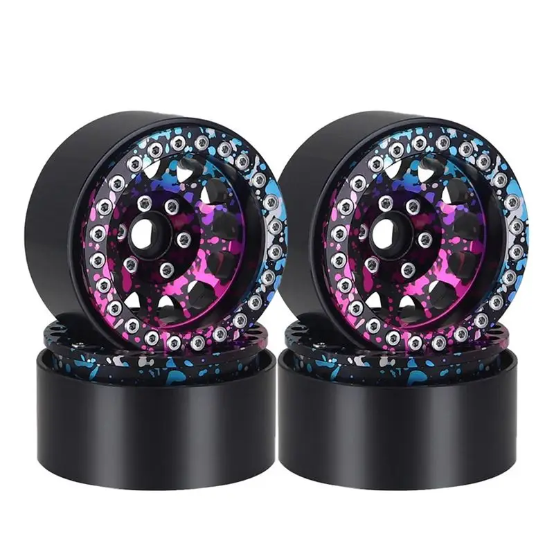 AS96-For 1/10 Rc Crawler Axial Scx10 Traxxas Yikong Trx4 Rgt Redcat D90 1.9 Inch Metal Beadlock 12 Round Hole Wheel Hub Rim