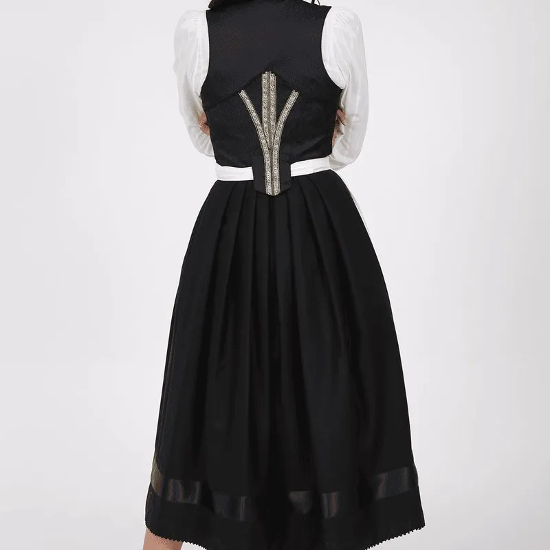 

Halloween Beer I Festival Stage Performance Costume Maid Uniform Bar Gown Long Skirt Body Shaping Female Waitress Outfit