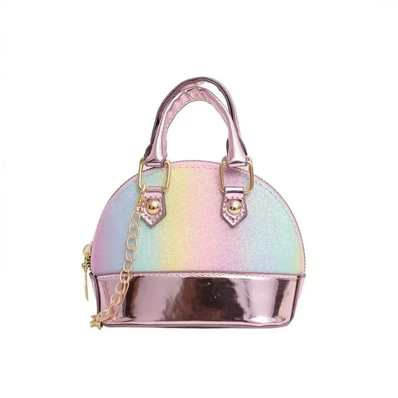 Kids Stuff Fashion HandBag PU Mini Shoulder Bag Durable Glitter Small Satchel Coin Wallets Little Girls Chain Crossbody Bag