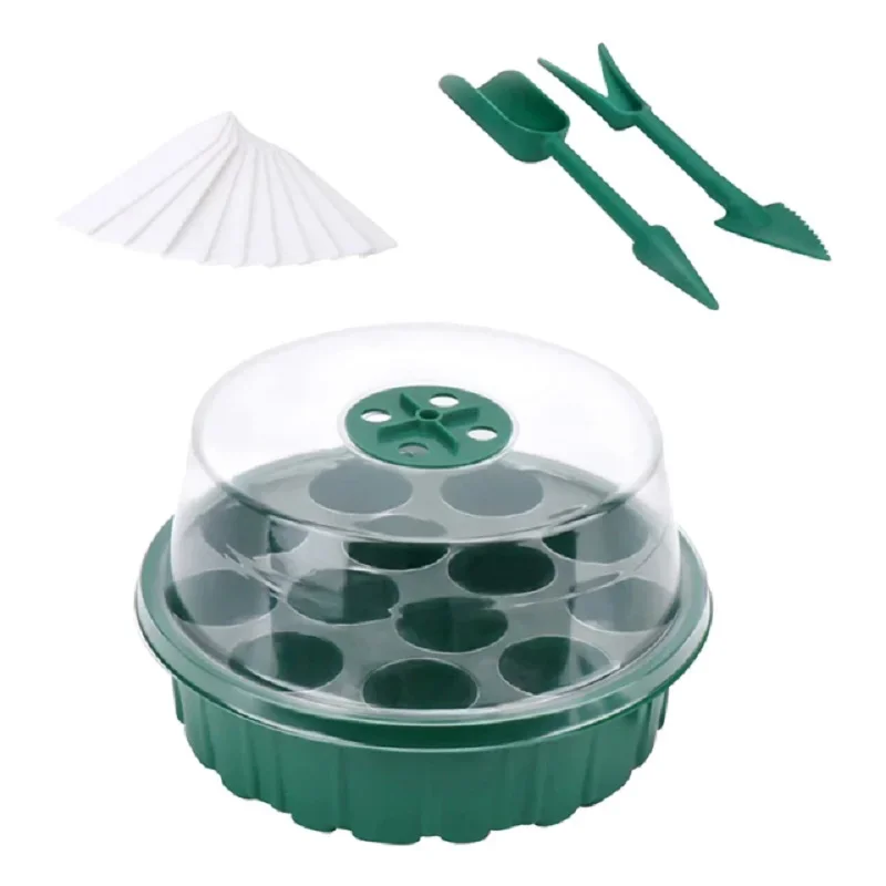 

Plastic Seed Planting Box Greenhouse Sowing Garden Seed Pot Seedling Tray 5-piece Set