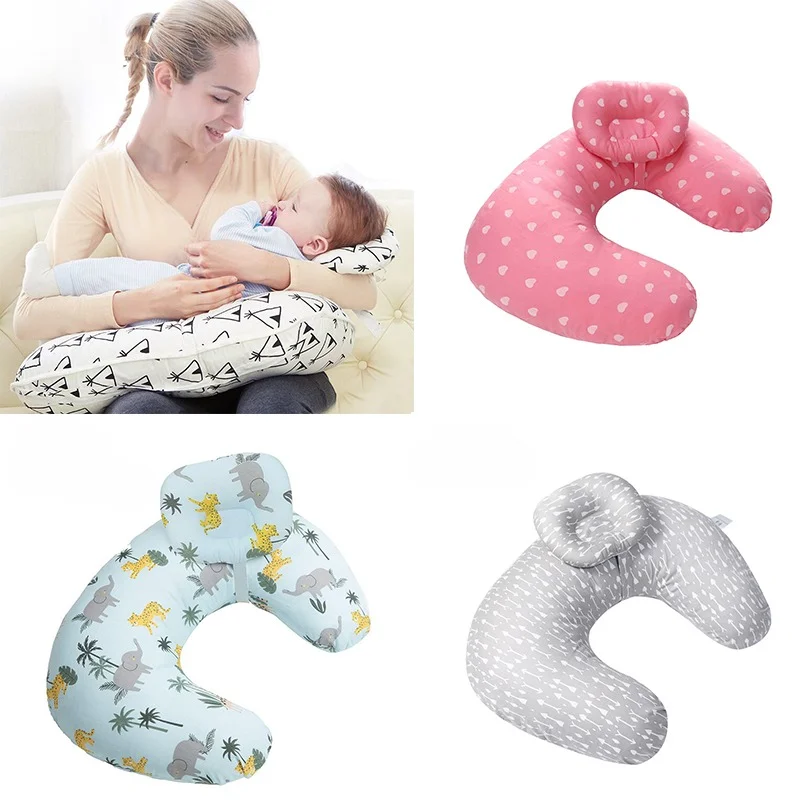 Newborn Breastfeeding Pillow Four Seasons Universal Waist and Head Support U-Shaped Cushion 2pcs/set Maternity Feeding Pillow