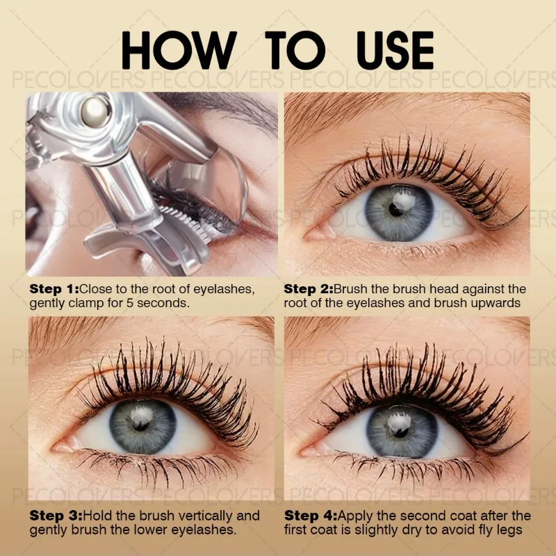 2PCS/Set Black Three-dimensional Mascara Set - Waterproof, Non-clumping, Create Thick Eyelashes, Eyelash Extension