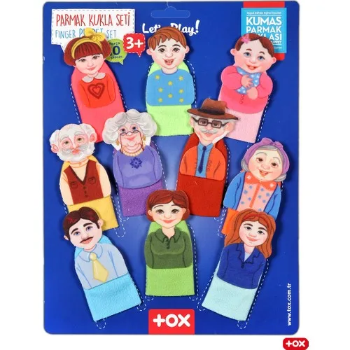 Marionnettes à doigts pour famille, 10 pièces, Tox