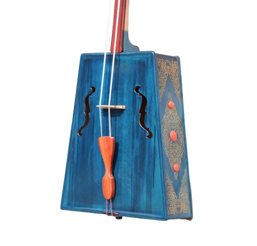 Blue Morin Khuur Inner Mongolian Traditional String Instrument