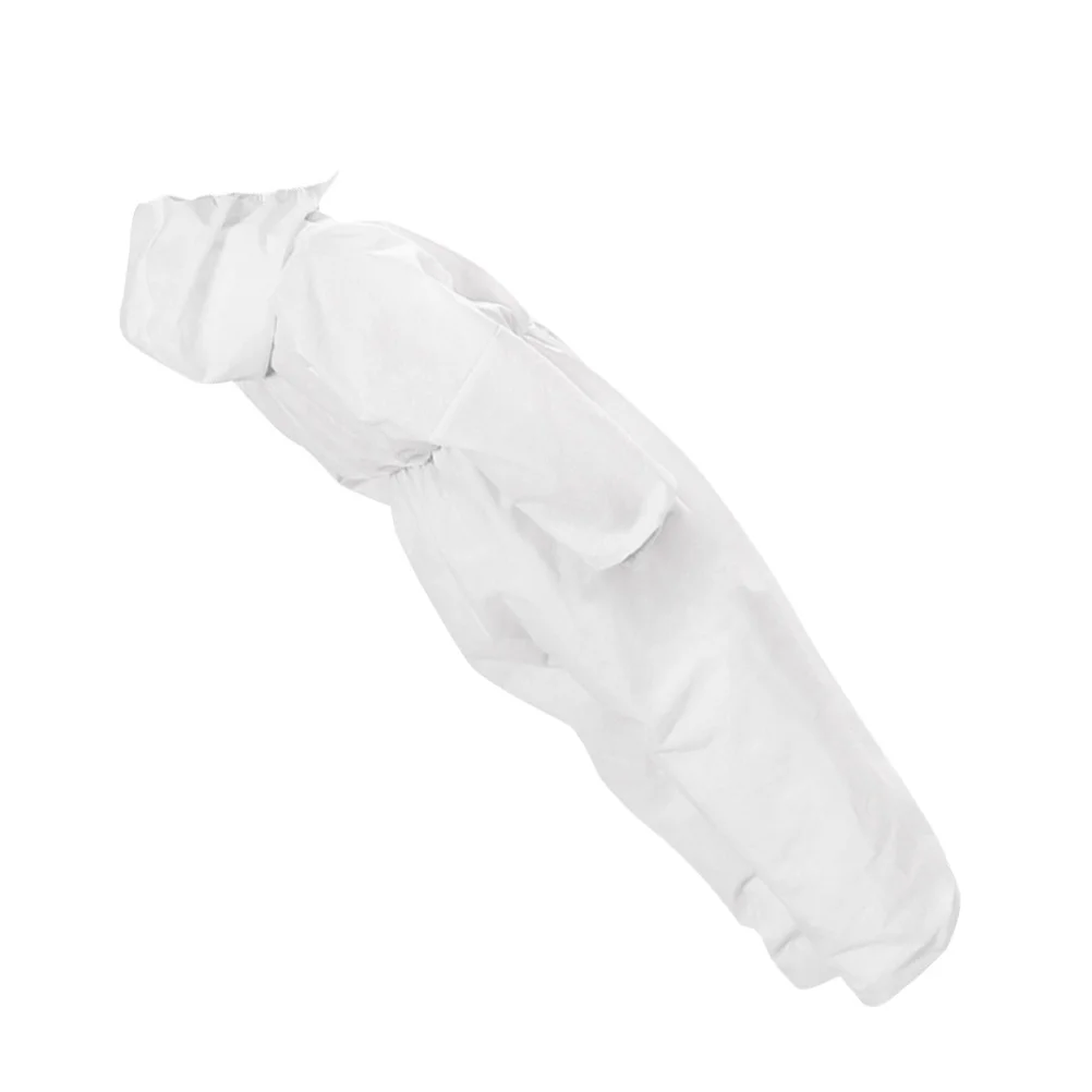 

Kids Protective Coverall Disposable One-Piece Nonwoven Safety Suit Hooded Zipper Closure For Outdoor Indoor Use L White