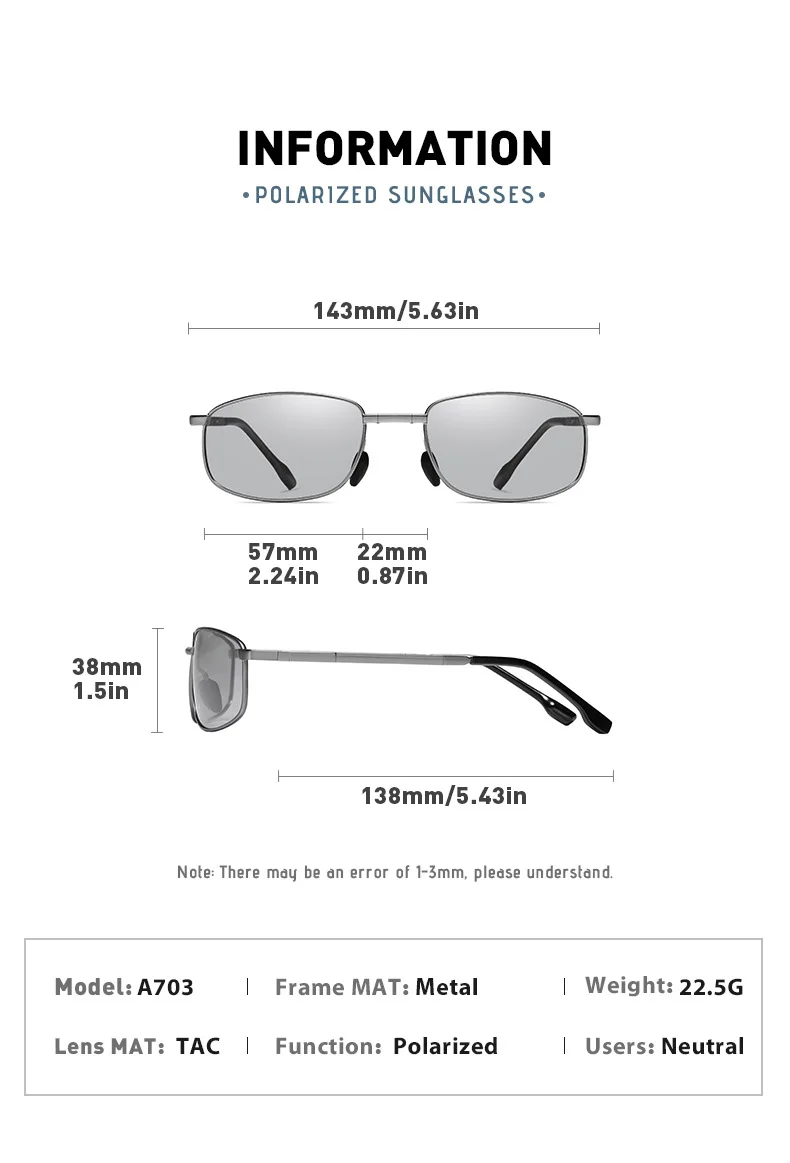 KIZN классические квадратные поляризационные солнцезащитные очки для близорукости мужские очки для вождения мужские очки по рецепту оптика UV400 Oculos от -0,50 до -6,0