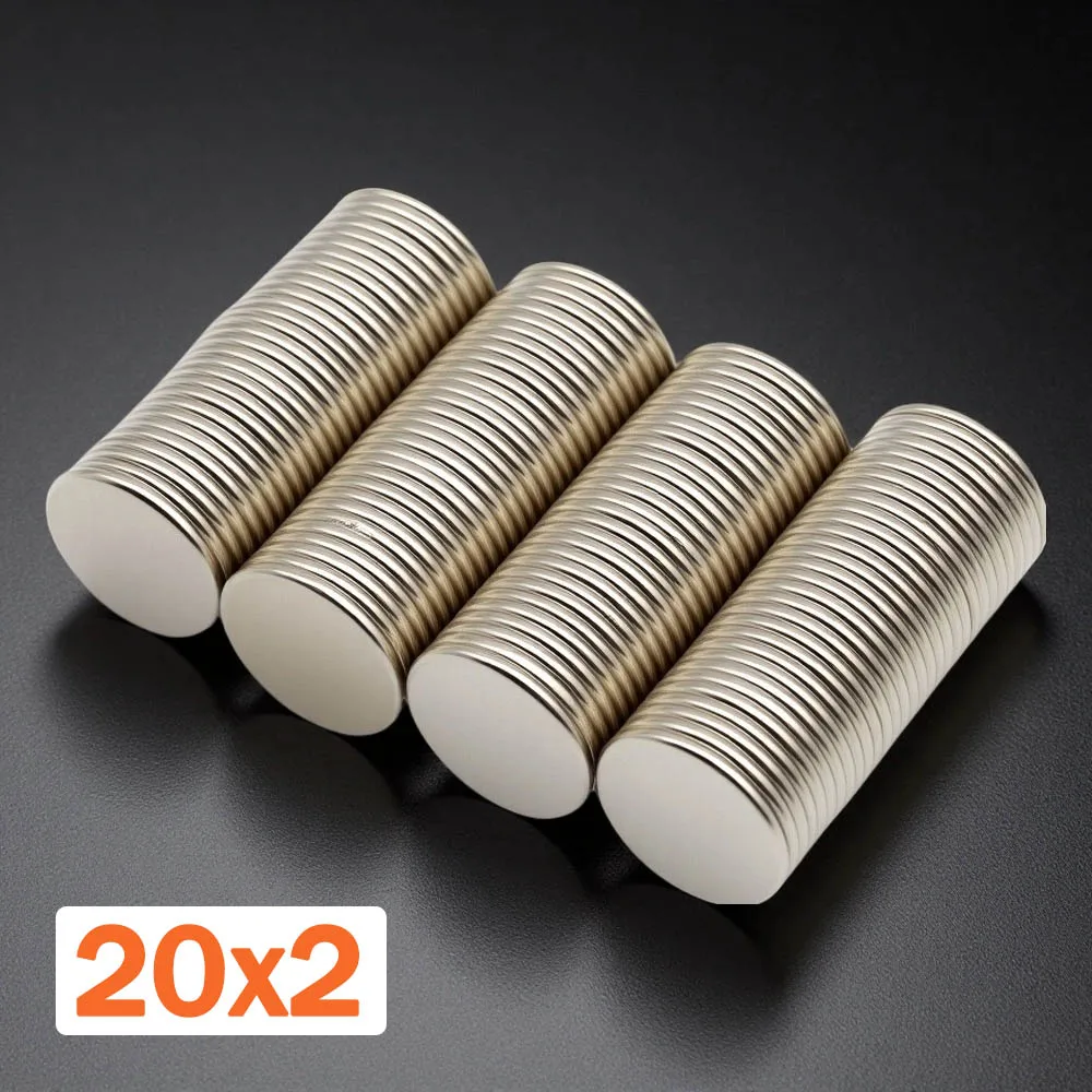 Office Organizer Whiteboard Neodymium Magnet Anti Rust Magnetic Alloy Round 20x2mm Smooth Edge Waterproof