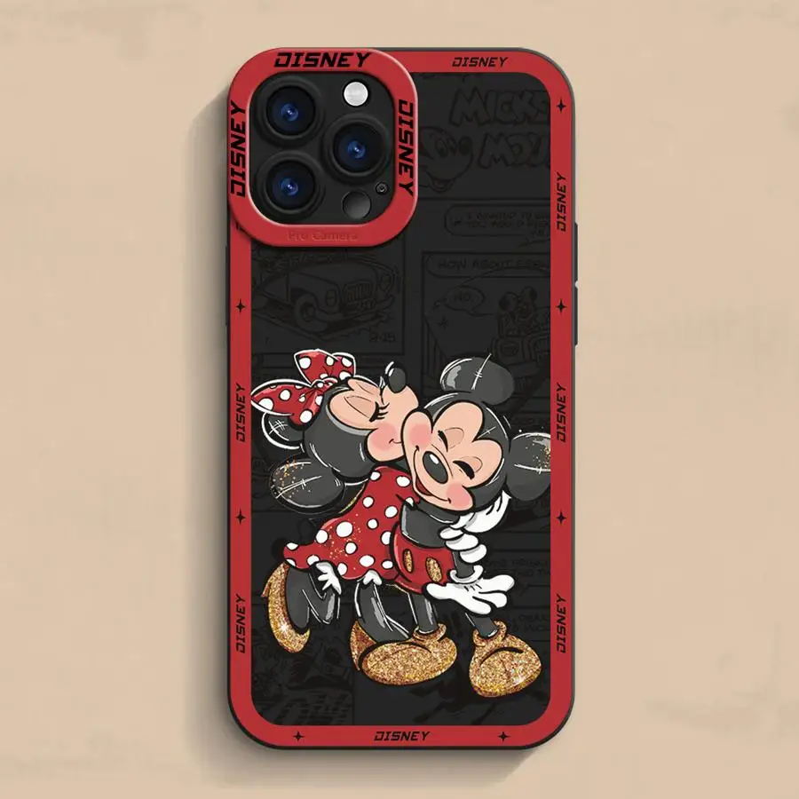 Disney Minnie Mickey Cover Phone Case for Apple iPhone 13 16 15  Pro Max 14 13 Pro 11 12 14 Plus Silicone Soft image 4