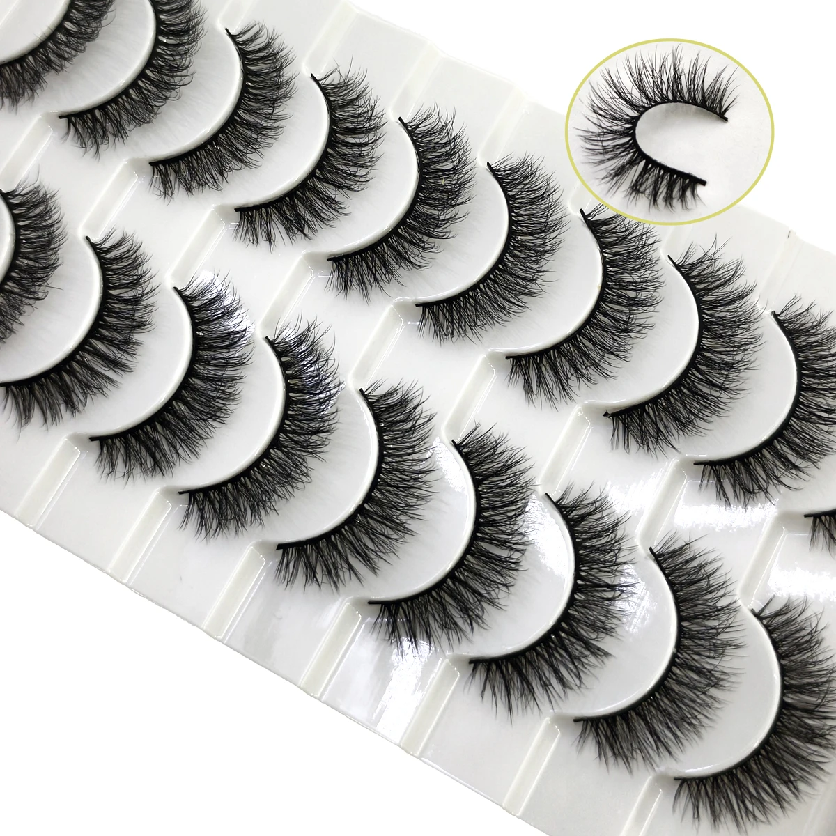 10 Paar Mix-Wimpern aus Nerz, flauschig, dramatisch, falsche Wimpern, natürlich, lang, künstlicher Nerz, dünne, künstliche Wimpern, sieht aus wie Verlängerung XH01 – Detail 40