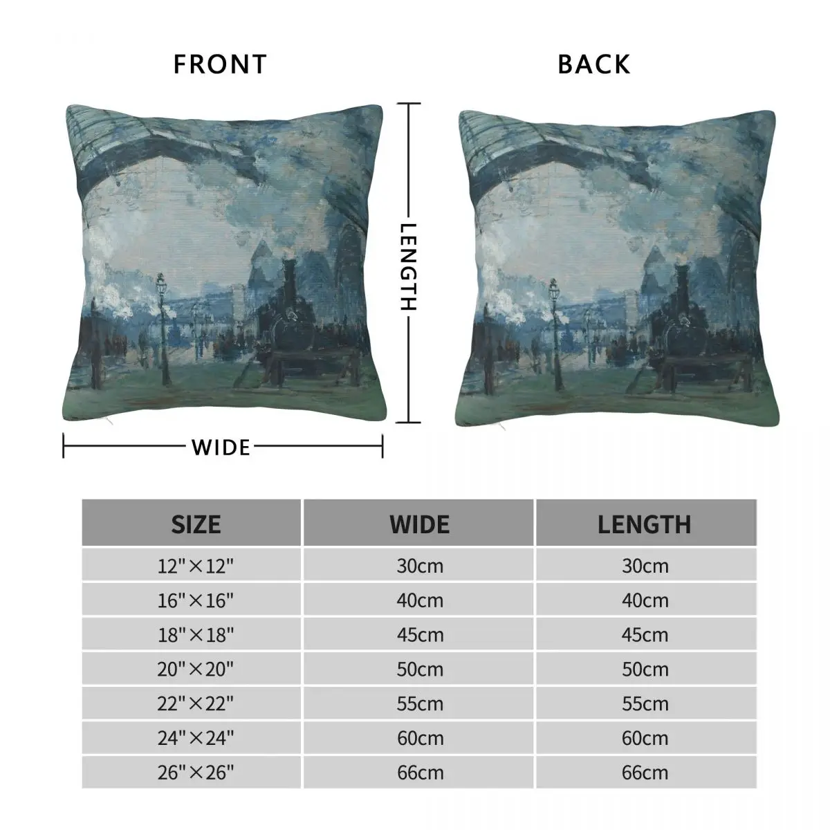 Arrival Of The Normandy Train Square Pillowcase Polyester Linen Velvet Printed Zip Decorative Throw Pillow Case Bed Cushion Case