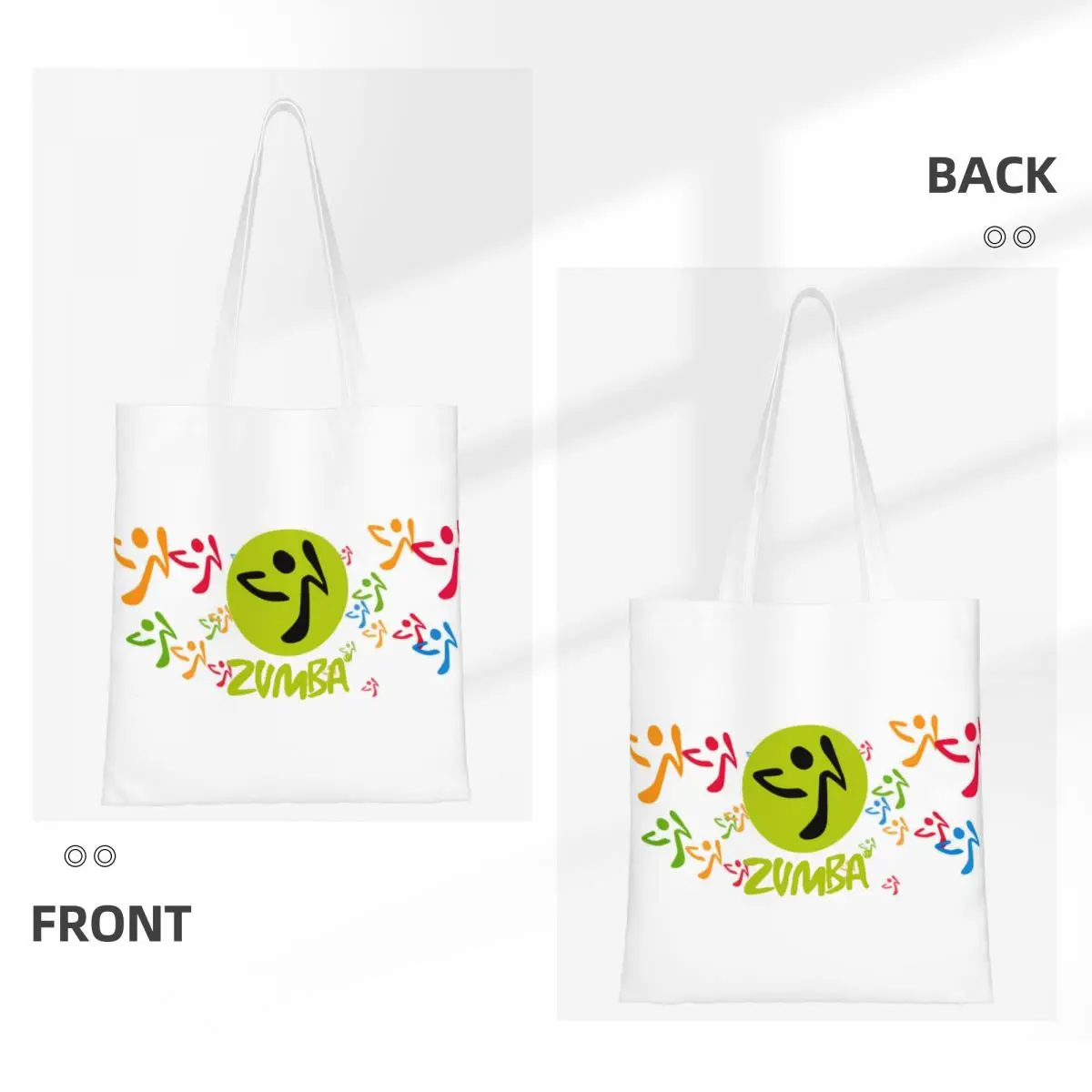 Personalizzato divertente stampato Zumba Dancer Dance Shopping Tote Bag portatile Canvas Shopper Shoulder Friends Health Fitness Handbag