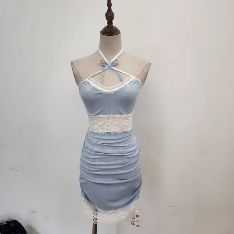 Pure Desire Sexy Kant Splice Opknoping Nieuwe Zomer Rok vrouwen Faion oulder-baring Fee Kostuum Nieuwkomers 2025