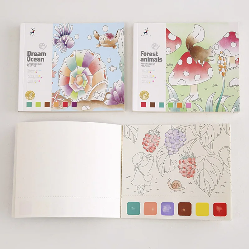 Magic Watercolor Coating Book for Kids, Brinquedos Educativos Montessori, Livro de cores criativas, Doodle DIY