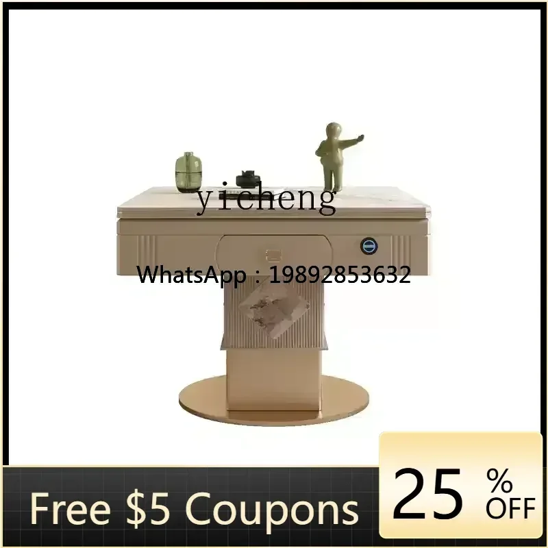 AB  Rock slab lifting mahjong table, coffee table, multi-functional silent mahjong machine, dining table integrated