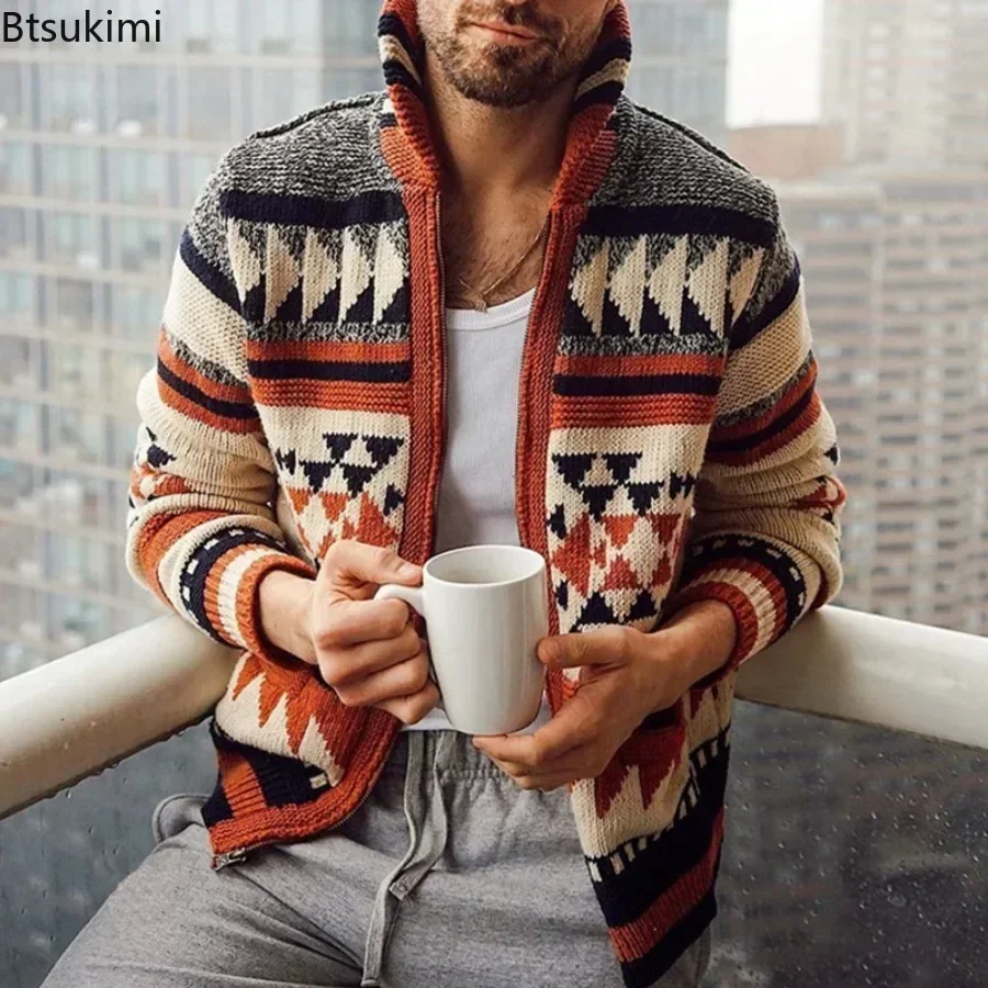 New 2025 Men's Knitted Sweaters Jackets Autumn Winter Long Sleeve Cardigan Sweaters Casual Coats Jacket Men's Knitted Clothing