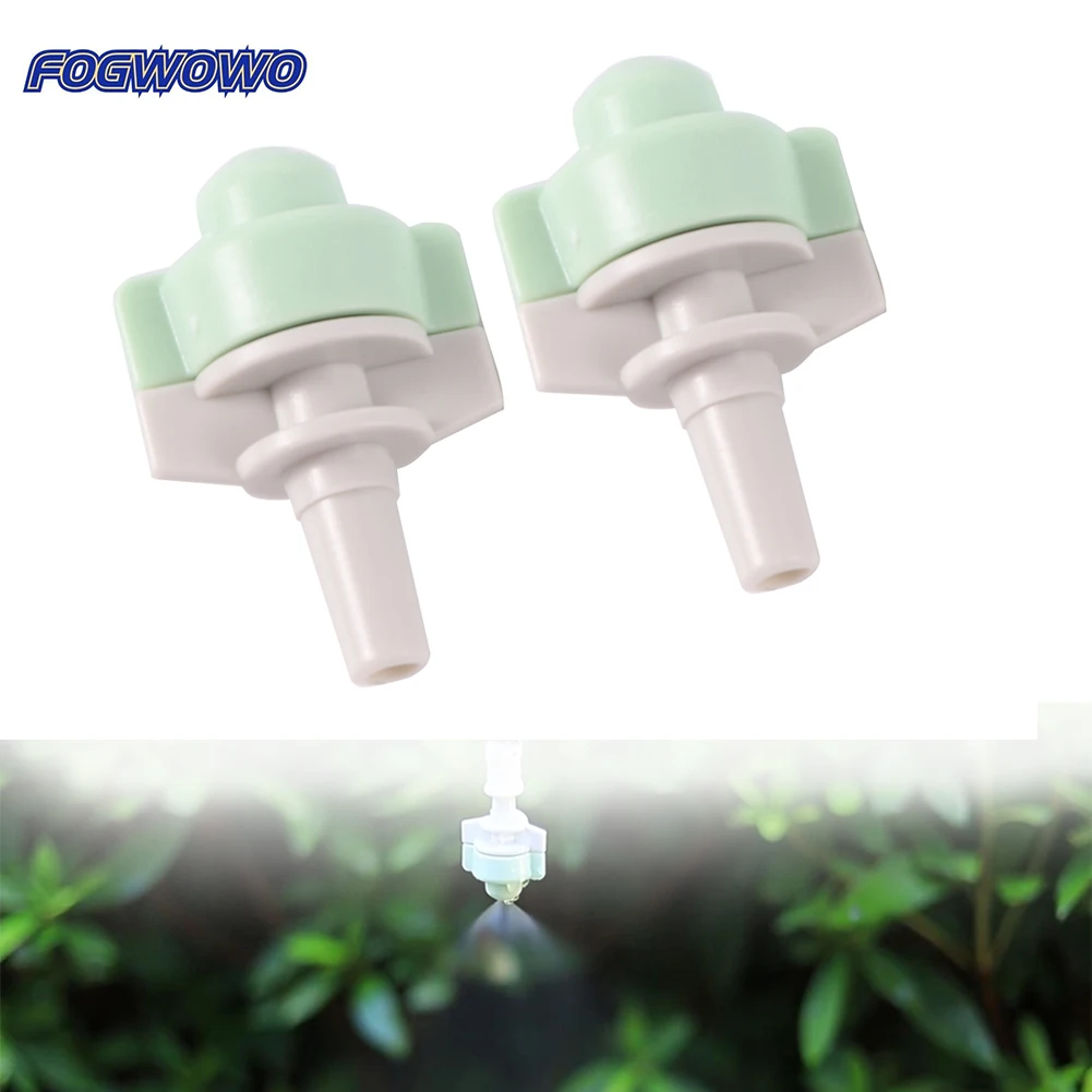 10pcs 1/4 Inch Light Green Mist Spray Nozzle Garden Greenhouse Watering Cooling Humidification Mist Sprayer With Connector