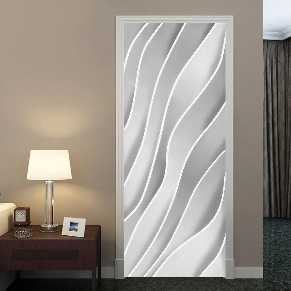 Autoadesivo della copertura della porta adesivo porta di vetro fiore 3D porta poster fai da te formato personalizzato Wall sSticker soggiorno camera