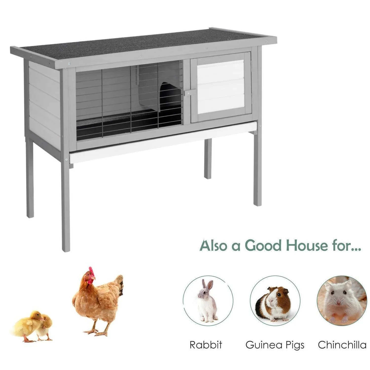 

36 in Elevated Rabbit Hutch Cage Great for Small Animal Poultry House Chicken