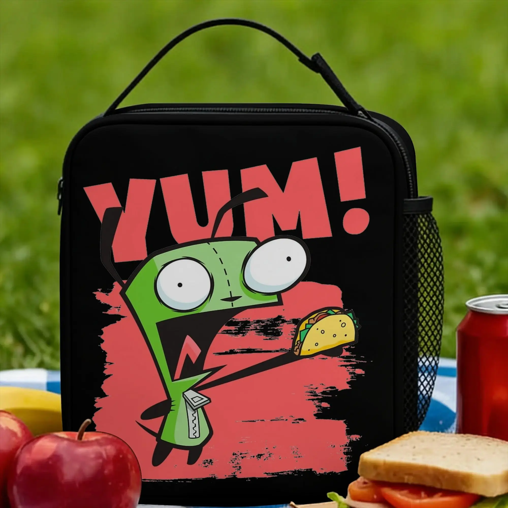 Invaders Zims  Insulated Lunch Bag Leakproof GIR Screaming Yum Taco Reusable Cooler Bag Tote Lunch Box Beach  Picnic Food Bag