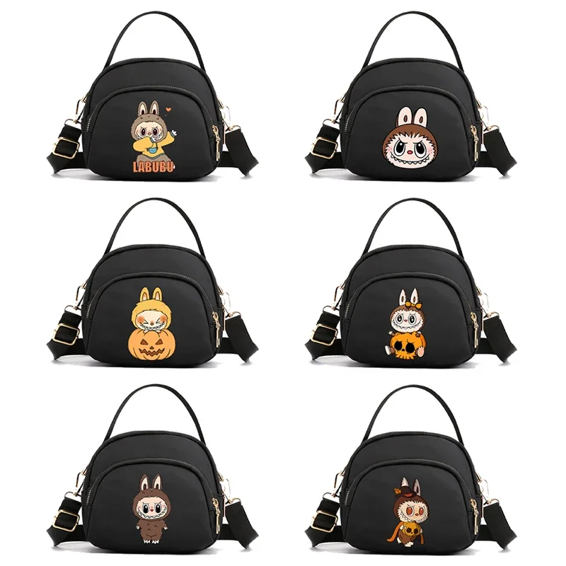 POP MART Labubu Crossbody Bag Cute Cartoon Print Shoulder Bags Kawaii Portable Handbag Fashion Leisure Large Capacity Organiser