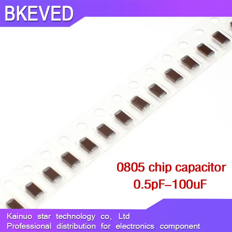 100pcs 0805 50V SMD Thick Film hjxrhgal Chip Multilayer Ceramic Capacitor 0.5pF-47uF 10NF 100NF 1UF 2.2UF 4.7UF 10UF 1PF 6PF