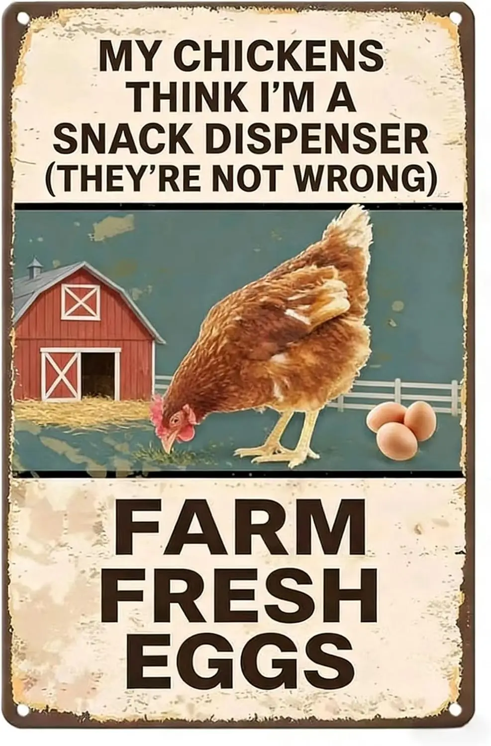 Property Guarded by Crazy Chicken Lady Metal Coop Sign -   Funny Farm Wall Art for Chicken Coop & Home,Thoughtful Gift for C