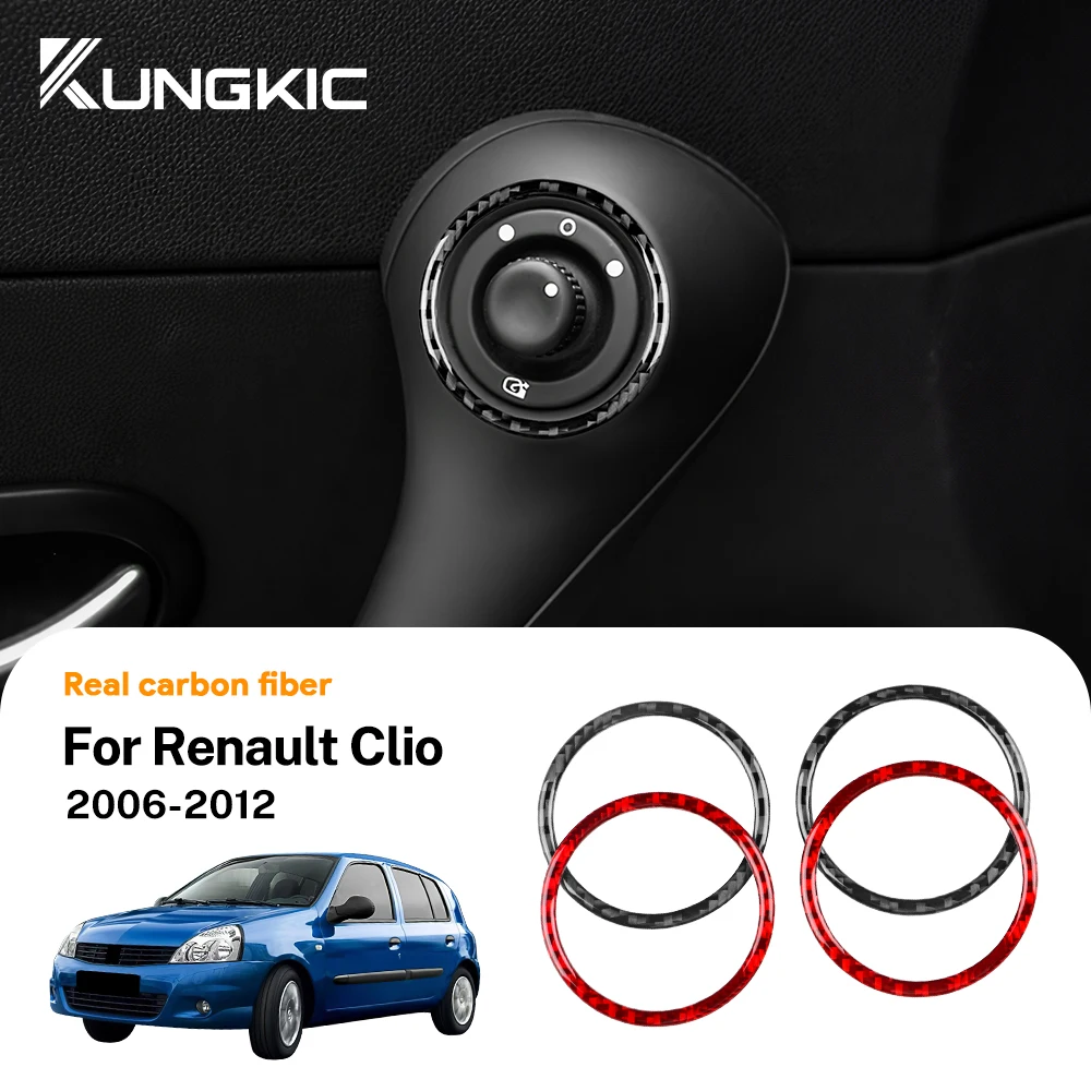 for Renault Clio 2006 2007 2008 2009 2010 2011 2012 Car Front Door Handle Sticker Real Soft Carbon Fiber Sticker Accessories