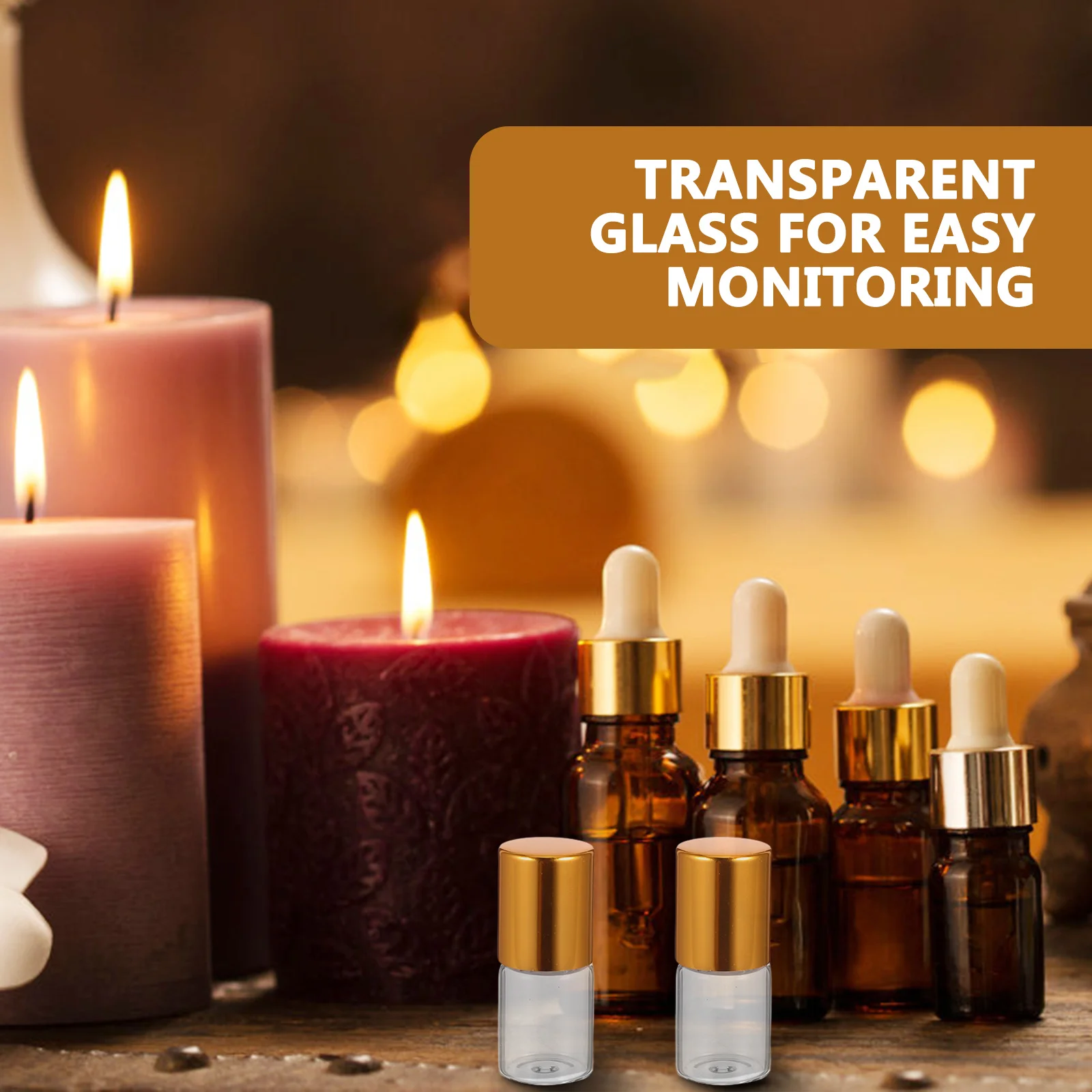 12 قطعة زجاجات دوارة من الزجاج الشفاف 2 مللي حاويات الزيوت العطرية حجم السفر قوارير عطر قابلة لإعادة الملء غطاء ذهبي أنيق الدقة #6