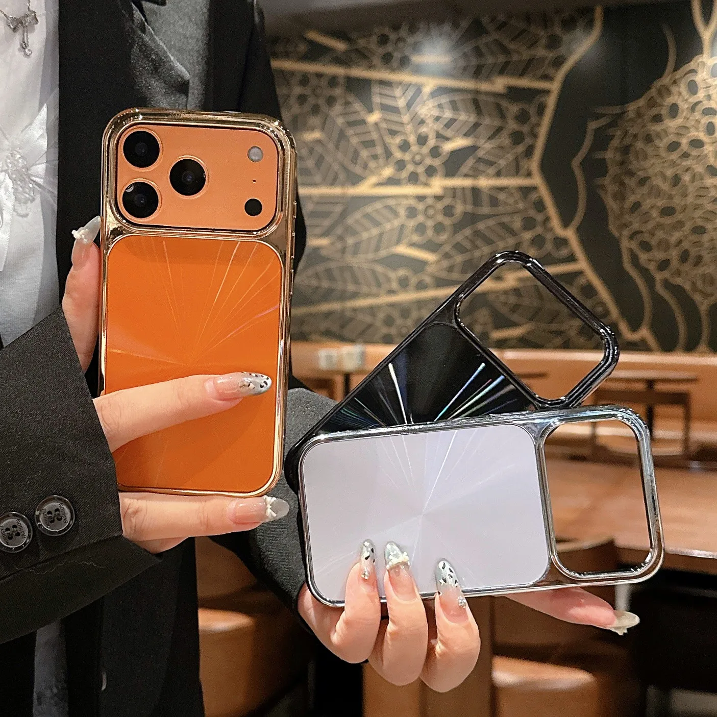 Luxury Electroplated Large Windows Hole CDW Phone case for iPhone 17 Air 16 15 14 Plus 13 12 ProMax Shockproof Bumper Back Cover