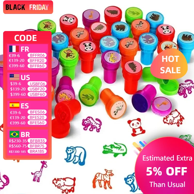 10pcs Assorted Stamps for Kids Self-ink Stamps Children Toy Stamps Smiley Face Seal Scrapbooking DIY Painting Photo Album Decor